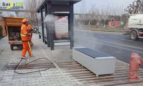 人行道百易環保高壓清洗車可以上牌照的環衛電動三輪車